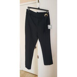 NWT $89  MARC NEW YORK BLACK STRAIT LEG PANT BRANDED BUCKLE SZ M